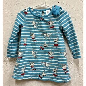 Gymboree Olivia the Pig Collection Turquoise Striped Dress Size 2T Cute!!